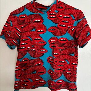 Nooworks Mock Neck Mouths Print Large